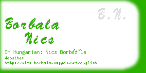 borbala nics business card